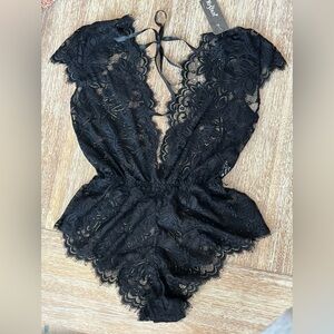 NWT Black Lace Romper